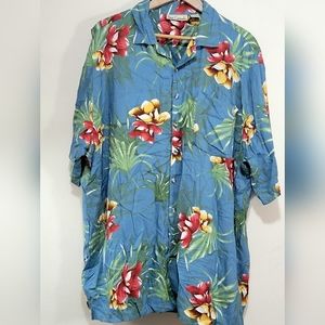 XL Womens Plus Size Button Hawaiian Print Shirt Sz XL Like New